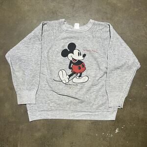 Vintage 70s Disney Sarasota Florida Grey Mickey Sweatshirt